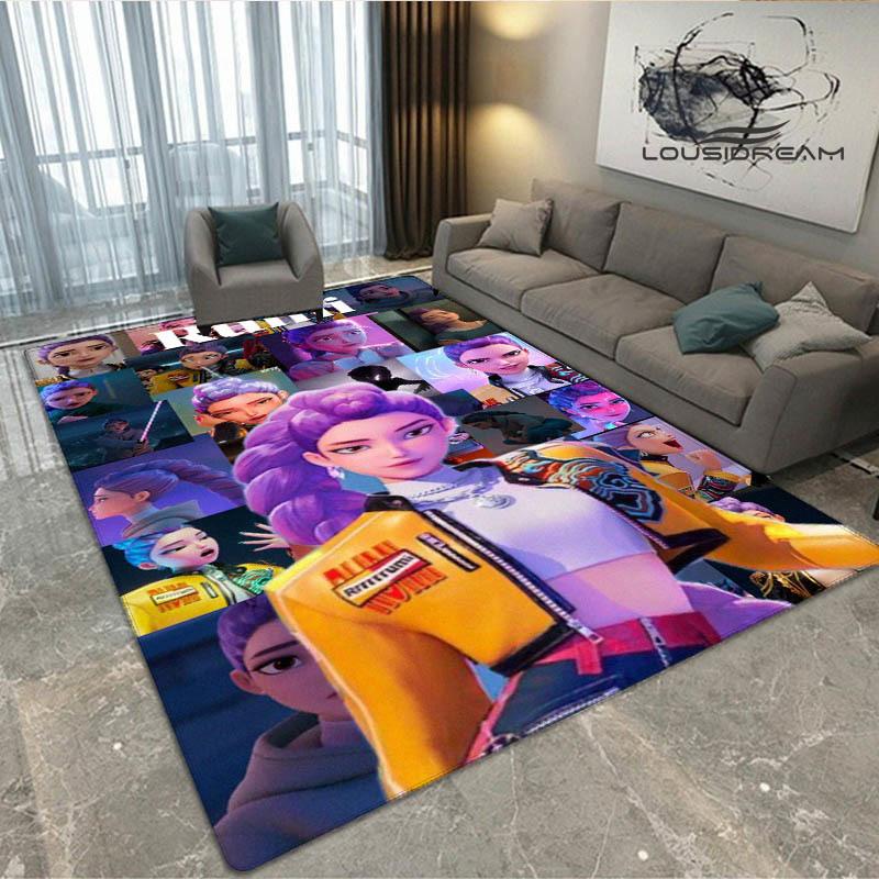 3D KPop Demon Hunters Print Carpet Non-slip Carpet Outdoor Carpets Area Rug Home Bedroom Decor Rug for Bedroom Birthday Gift