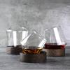 Irregular Whiskey Wine Glass Rotating High Belly Beer Whiskey Brandy Cocktail Drinking Wine Cup Tumbler Down Bar Glass