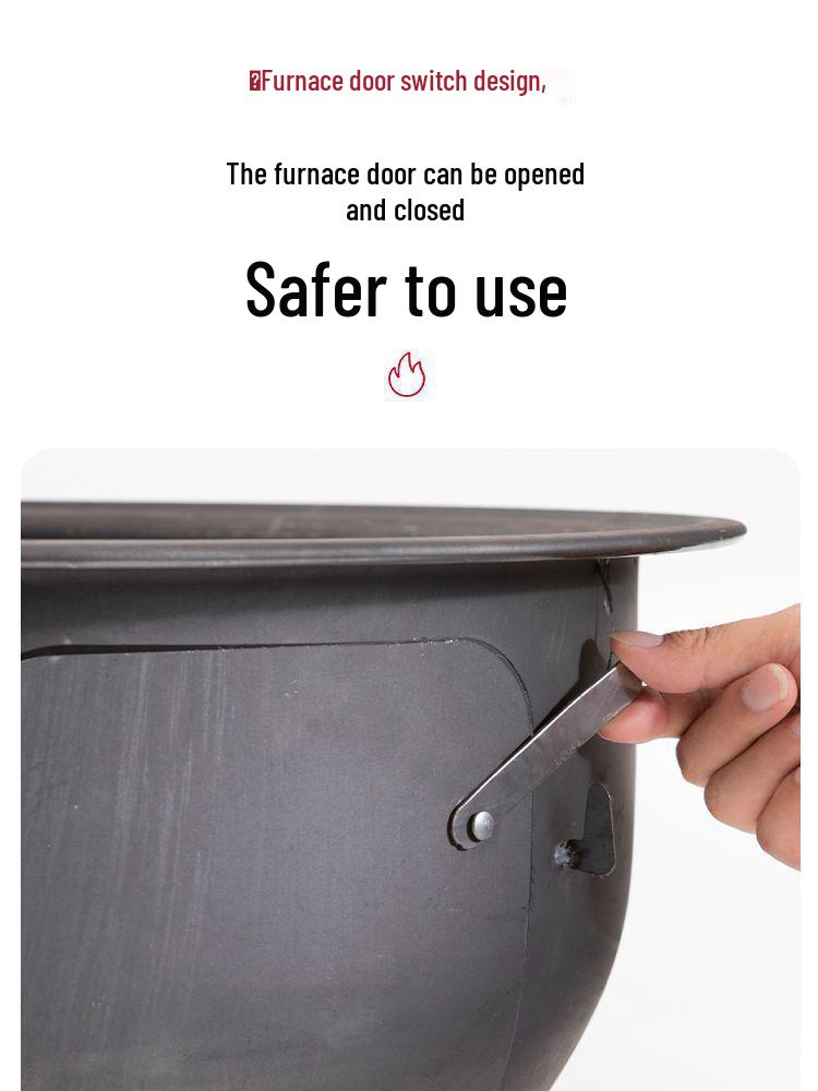 Thickened Integrated Firewood Stove for Outdoor & Rural Home Use: Portable Iron Pot & Extra Heat.