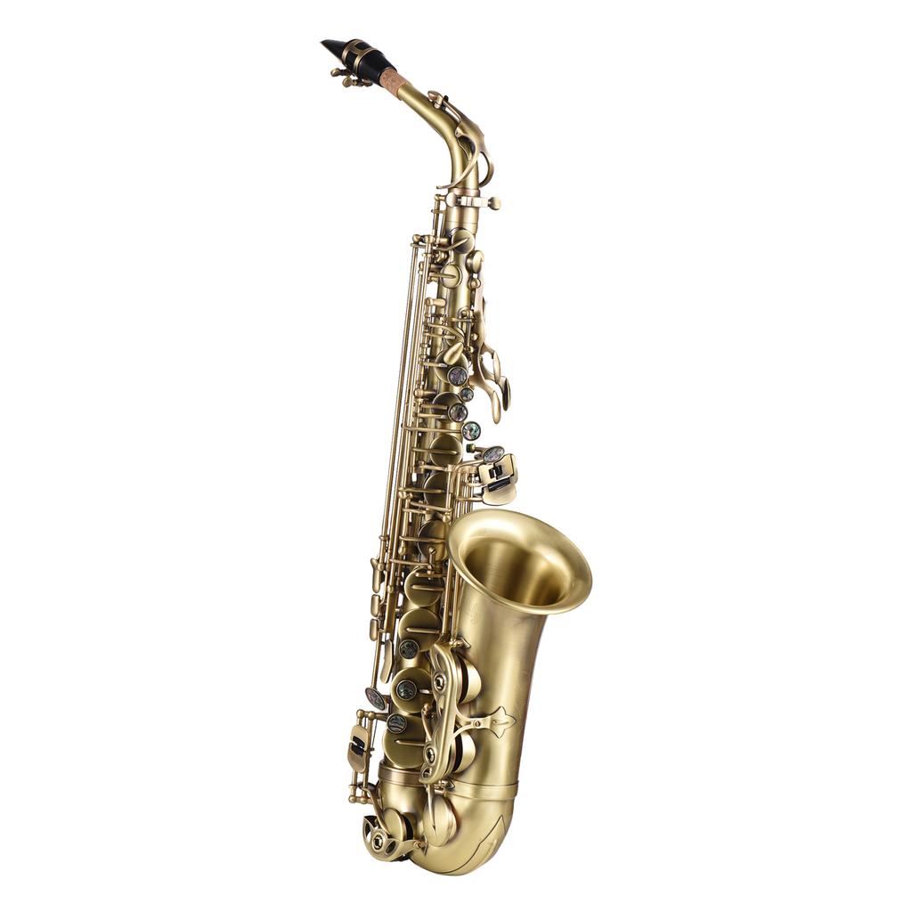 Btuty High Grade Antique Finish Bend Eb E-flat Alto Saxophone Sax Abalone Shell Key Carve Pattern