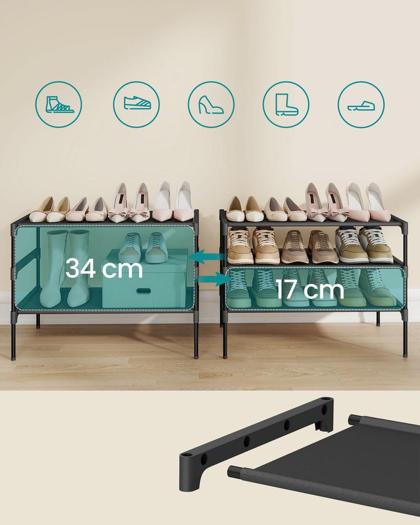 Szafka Na Buty Z 3 Półkami Z Włókniny
