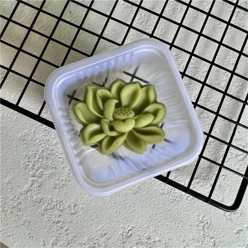 2Pcs Hibiscus Cookie-Stamp Mooncake Mold Mid-Autumn Festival DIY Hand Press Cookie-Stamp Pastry Tool Moon Cake- Maker