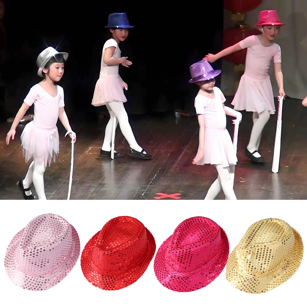 Sequin Dance Jazz Cap Shiny Glitter Jazz Hat Korean Version Sequins Fedora Hat  Adult