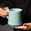 455ml Handmade Longquan Celadon Office Water Cup Chinese Conference Cup with Lid for Tea Making Personal Cup