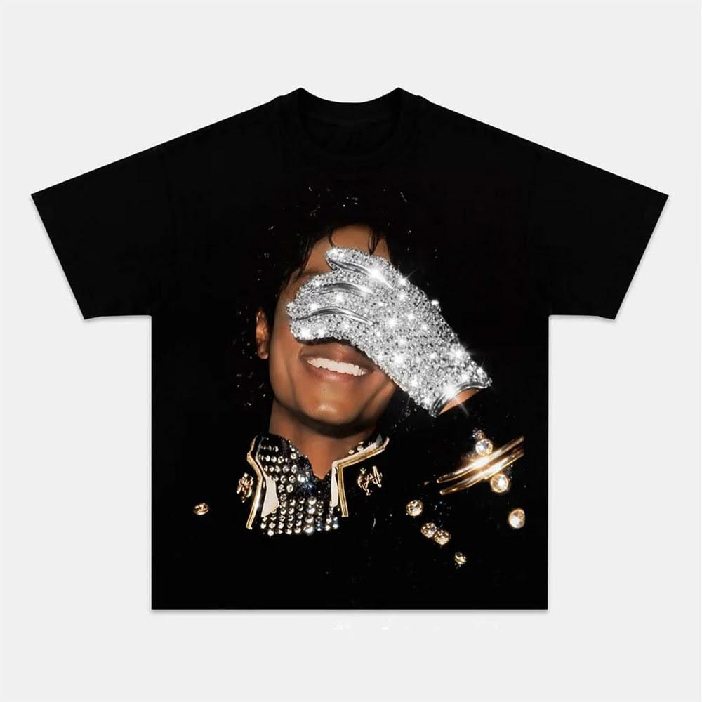 2026 Summer Michael Jackson Retro Nostalgic Music Art Graphic Cotton Garment For Festival Daily Wear