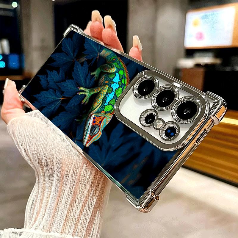 Animal Chameleon Soft Phone Case For Samsung Galaxy S26 Ultra S25 Edge S24 FE S23 Plus S22 S21 + S20 Plating Anti-Fall Fundas