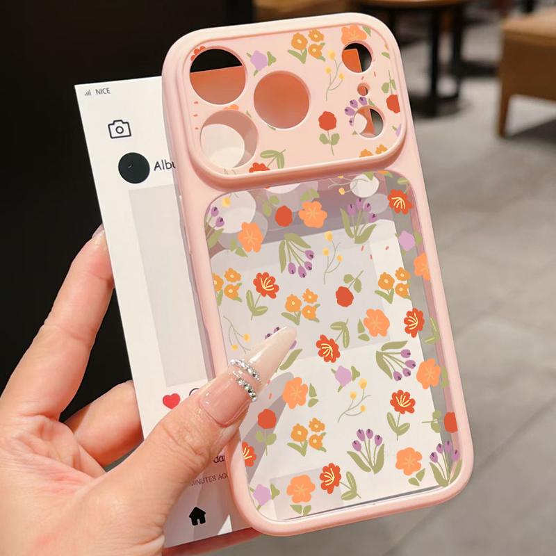 Colorful Flower Pattern Case For iPhone 17 Pro Max For iPhone 16 15 14 13 Pro Max Luxury Hybrid TPU+PC Clear Back Hard Cover