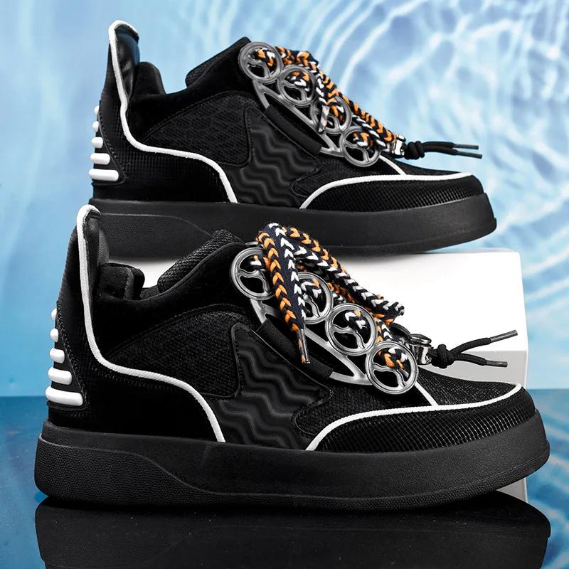 

Мода Мода Увеличивающие рост кроссовки для мужчин Большой размер Плоские Кроссовки для бега Мужские Zapatillas Hombre На шнуровке Мужские Вулканизированная обувь Зима 45 чёрный