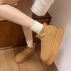 New Fashion Women's Winter Thick Bottom Snow Boots Style Warm Cotton Shoes Short Elastic Slim Booties with Fleece Inner 40