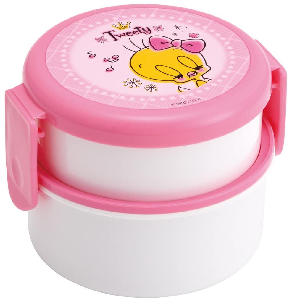 Skater Antibacterial Bento Made in Box, 2-Tier, Round, 500ml, TWEETY, Japan, ONWR1AG-A