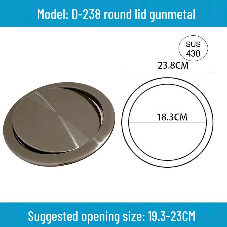 Runder versenkbarer Mülleimer mit Schwingdeckel für die Arbeitsplatte