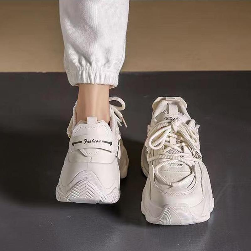 

Обувь для папы, женские новые осенние универсальные кроссовки на платформе Muffin, высокие, маленькие повседневные кроссовки для бега 40