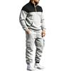 Men's Winter Hoodie and Sweatpants Set - Loose Fit Color Stand Collar Casual Tracksuit for Everyday Wear