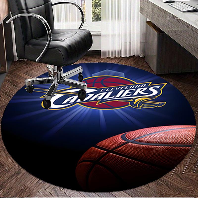 football Cavaliers Logo Round Rug for Livingroom,Bedroom, Palyroom, Chair Rug, Area rug, Circle Carpet, Large Size Fan Christmas gift
