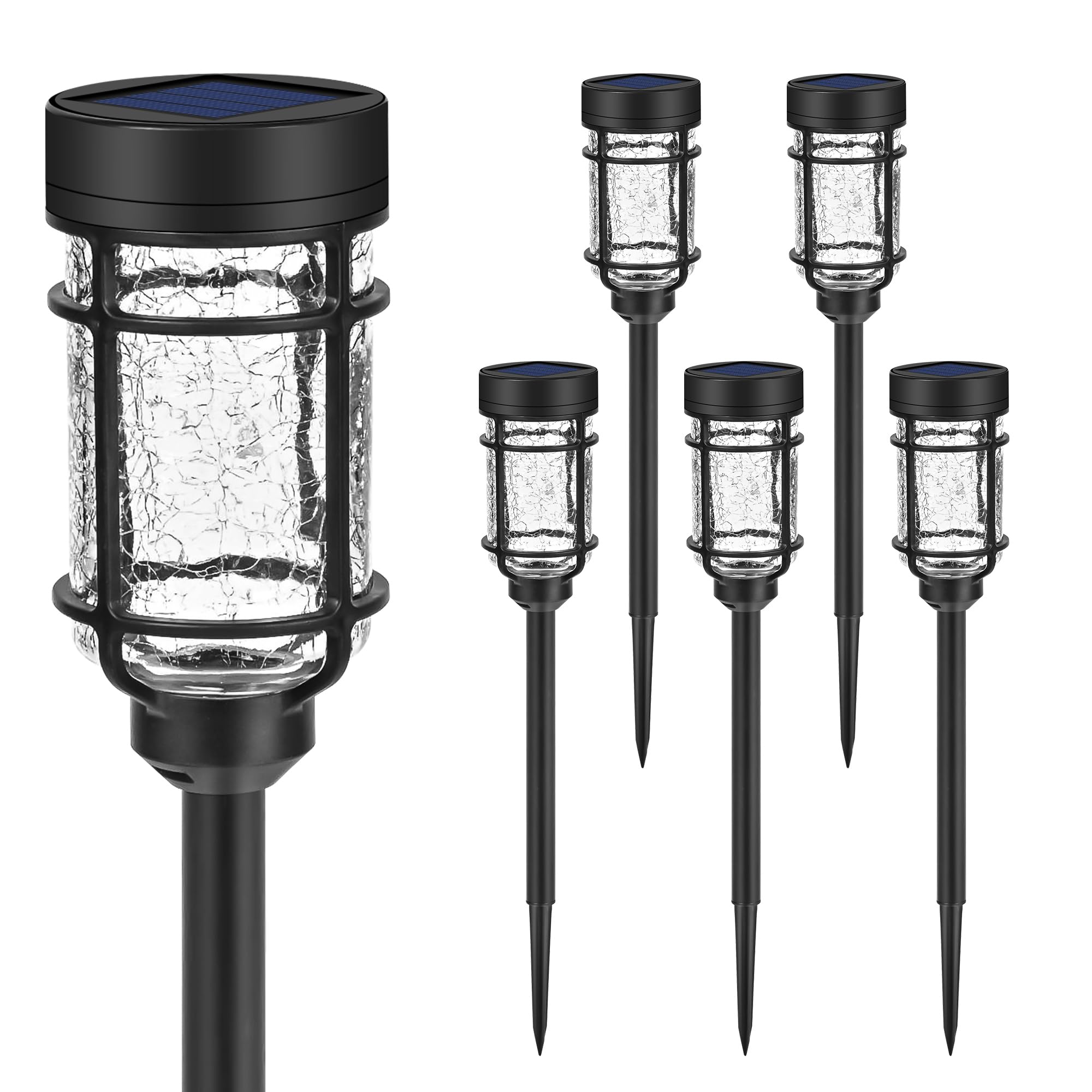 

GIGALUMI Garden Path Solar LED Glass Solar Light High Automatic Suitable for Parking and Set of 6 Lights, Lights, Lights, Outdoor, Waterproof, чёрный