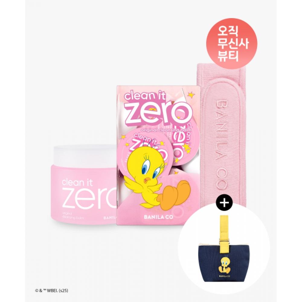 

Banilaco [tweety EdItion] Clean It Zero Original Travel kIt+Original Cleansing Balm Large Volume+pink Face Wash Band FREE