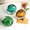 Dual Color Transparent Glass Vase Artificial Flower Decorative Flowers Pots Desk Decoration Floral Arrangement Modern Home Decor