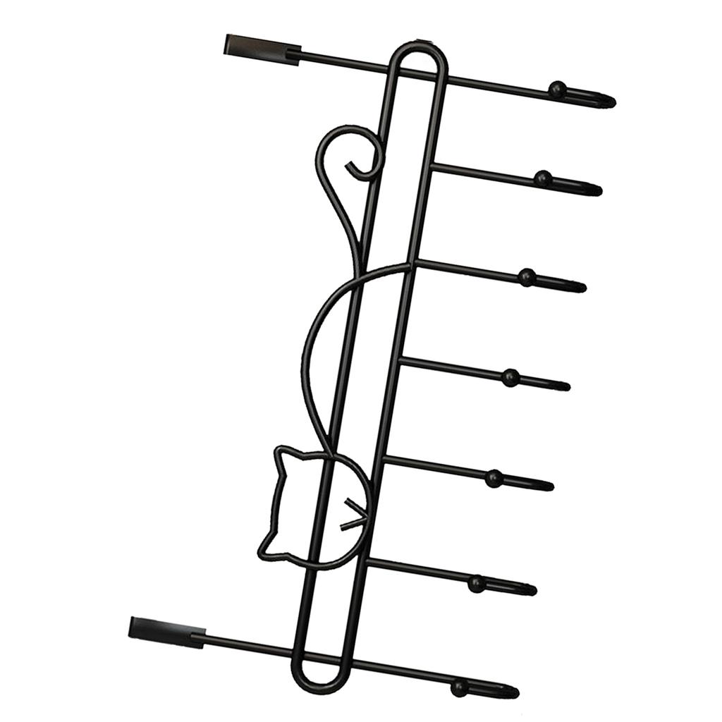 Over The Door Hook Metal Door Hanger Towel Coat Hat Rack for Bedroom Bathroom Entryway Matte Black