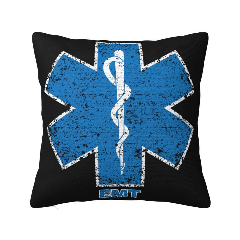 Star Of Life Cushion Cover 45x45cm Emt Paramedic Medical Soft Modern Pillow Case Home Decoration 30x30cm 12x12in