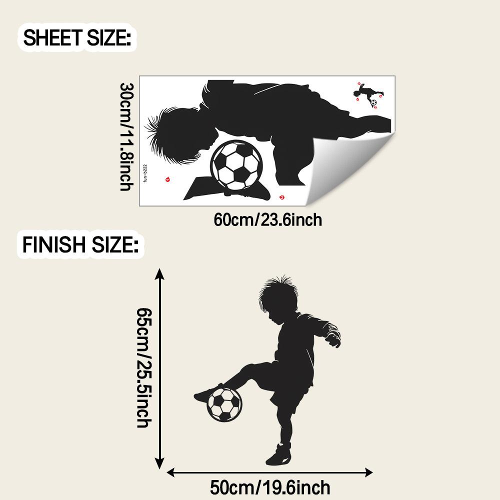 

Силуэт мальчика, играющего в футбол, декоративная наклейка для фоновой стены спальни, кабинета