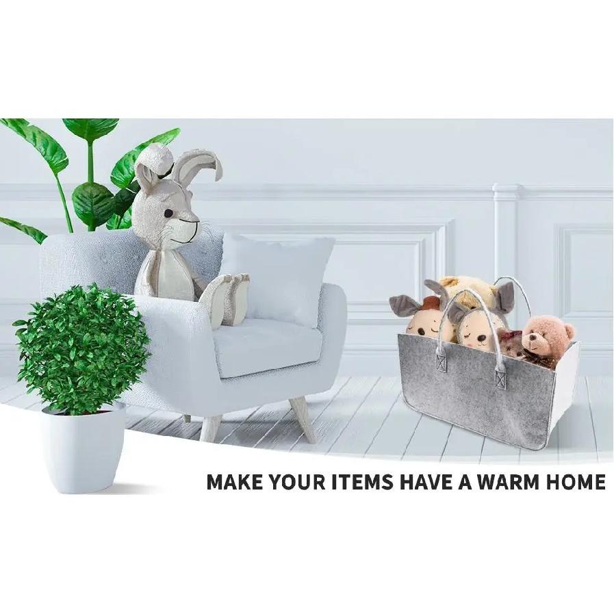 High Capacity Firewood Baskets Felt Storage Bag Car Travel Shopping Tote Bag Clothing Organizer Gift Bag Fireplace Wooden Bag