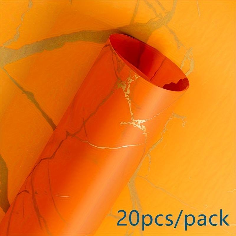 

20 шт./упак. мраморная художественная бумага для упаковки цветов, подарочная упаковочная бумага Oya, водонепроницаемая упаковочная бумага для цветов, букетов, материалы для самостоятельной упаковки, папиросная бумага оранжевый