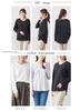755 Supima Cotton Cut and Sewn Made in Japan Tops Pullover Long Sleeve Cotton [SPAN] V-neck Women's T-shirt 100% (M, White)