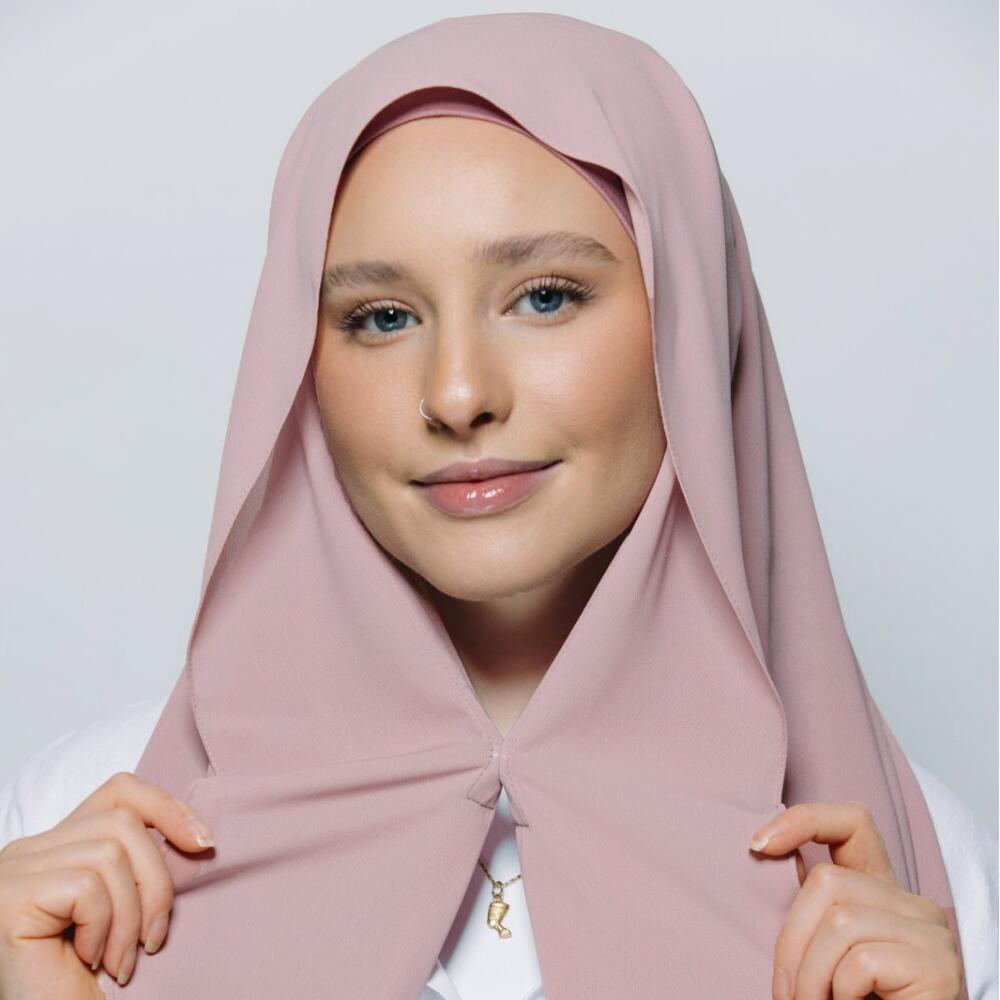 Instant Tudung Hijab Shawl, Chiffon Polyester Anti Slip Magnetic Plain Scarf for Women Daily Wear Premium Accessories
