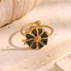 Anello da Donna in Acciaio Titanio Personalizzato con Fiore: Regolabile, Design Lusso Leggero