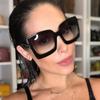 Ochelari de soare la modă pentru femei și bărbați, pătrați, vintage, cu ramă mare, ochelari de soare eleganți, oglindă, negri, retro, Oculos
