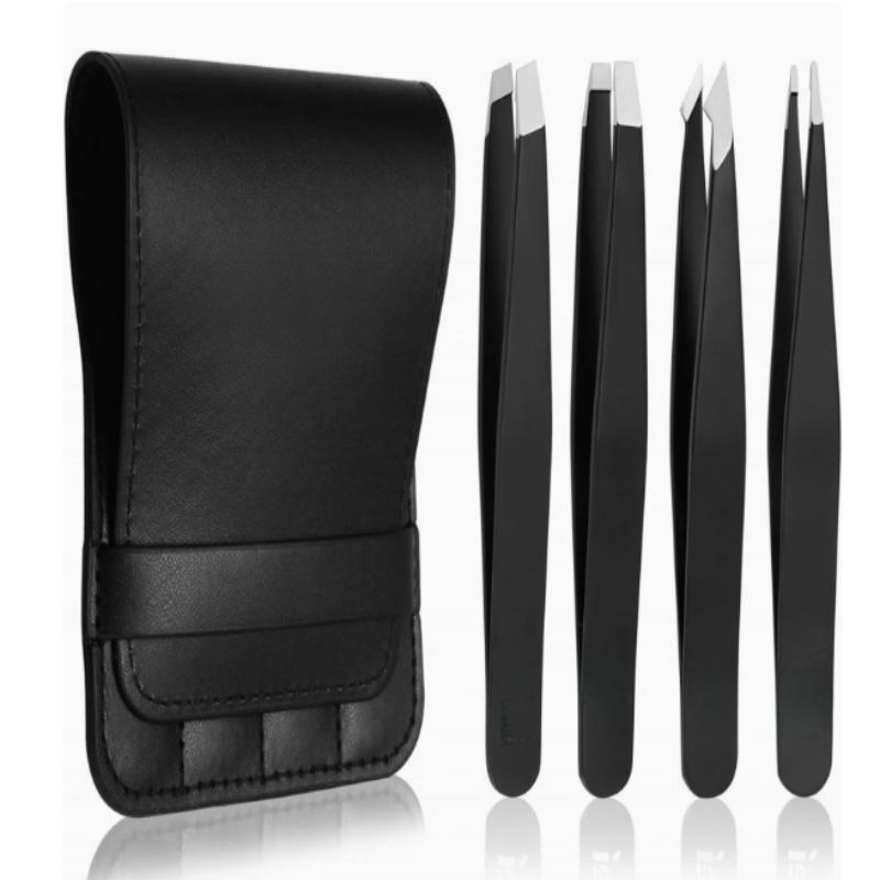 Pinzetten-Set 4 Teile Professionelles Make-up-Werkzeug Edelstahl Geeignet für Augenbrauen Ausgezeichnete Präzision für das Gesicht