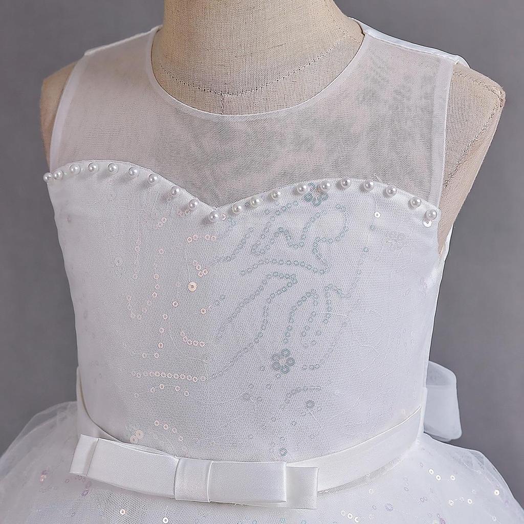 Girls' Princess Floral Tulle Dress for First Birthday, Christmas, or Performance