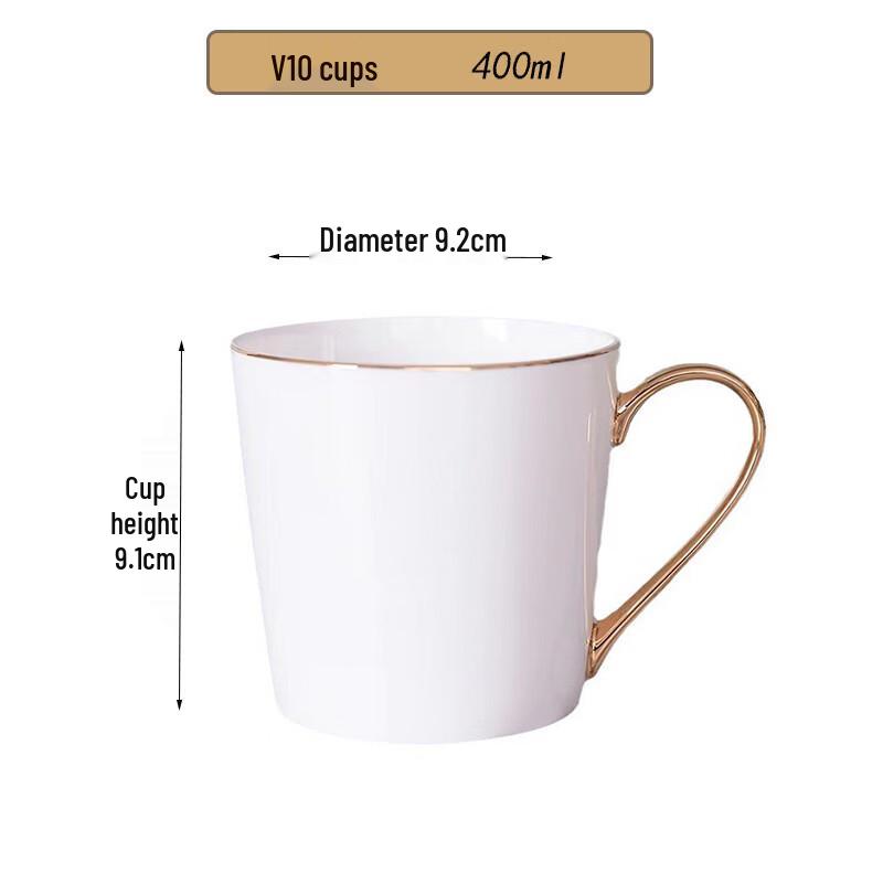 Shangqi Gold-Handle Bone China Mug