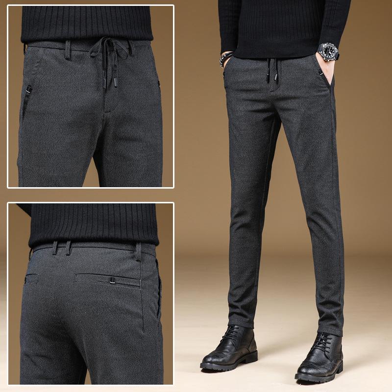 

Мужские облегающие эластичные брюки - модные однотонные повседневные брюки на весну и осень 33 (2 Feet 6) 150 Jin