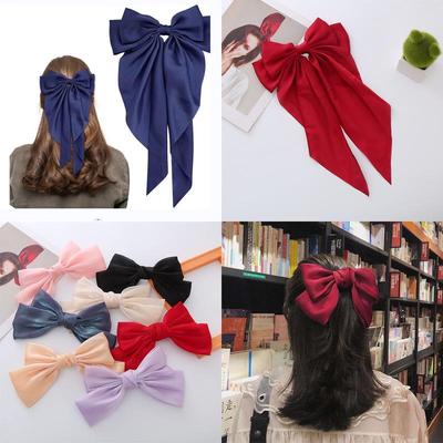 Satin Bow Hairpin with Mermaid Princess Design for High-grade Hair Clip