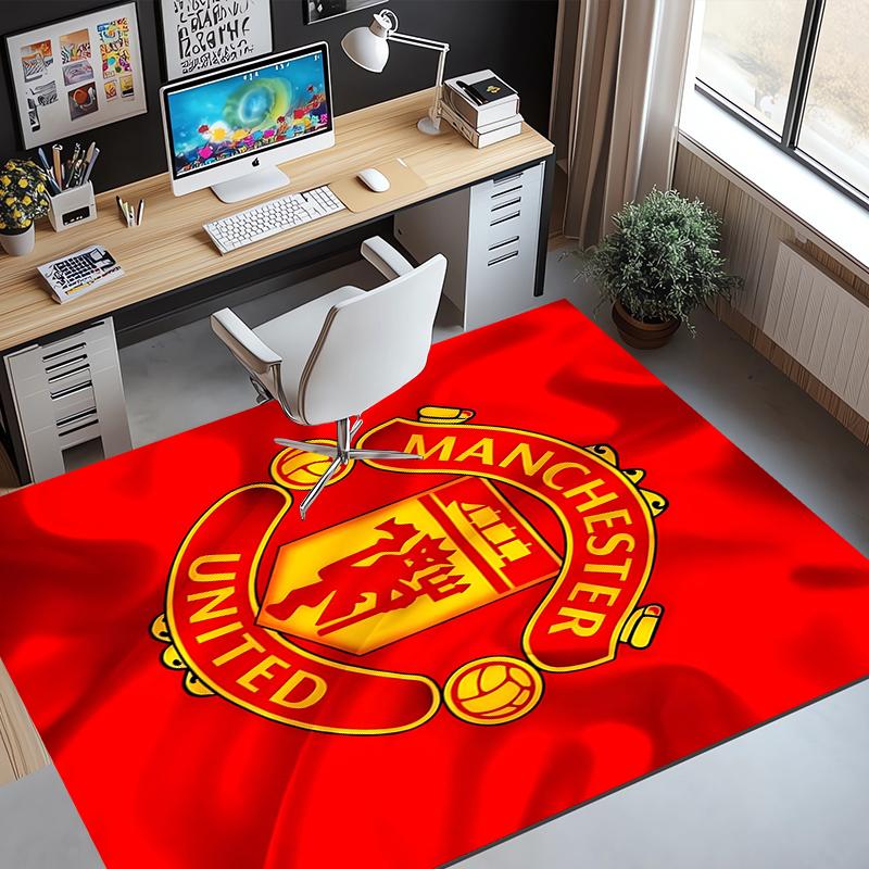 Manchester Football Pattern Rug, Indoor/Outdoor Mat, for Picnic, Gameroom, Bedroom, Office, Living Room, Home Decor Carpet, Birthday Gift