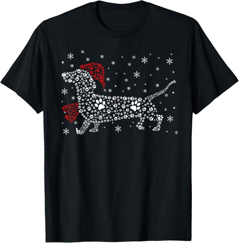 

Santa Dachshund Dog Paws Christmas Santa Dachshund Dog T-Shirt L