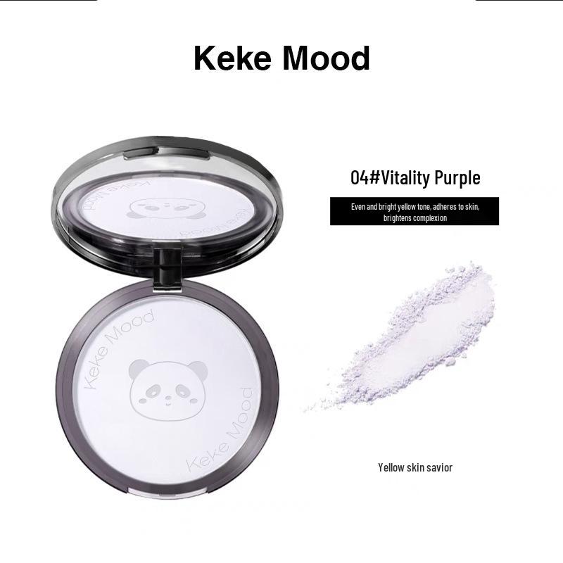 KekeMood Bear Pressed Powder: Oil Control, Long-lasting, Waterproof, No Smudge, Soft Focus Base Makeup