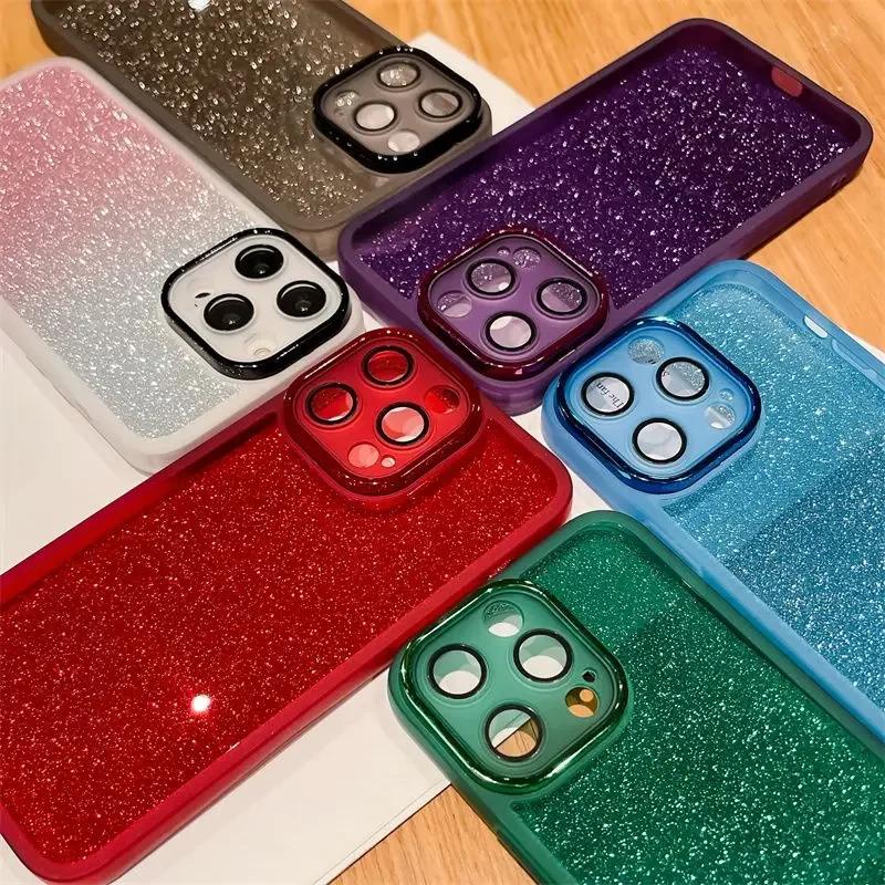 For Xiaomi Redmi A5 4G A 5 Luxury Glitter Silicone Phone Case for RedmiA5 Turbo 4 Pro POCO C71 F7 Ultra X7 Lens Camera Protection Film Clear Bumper