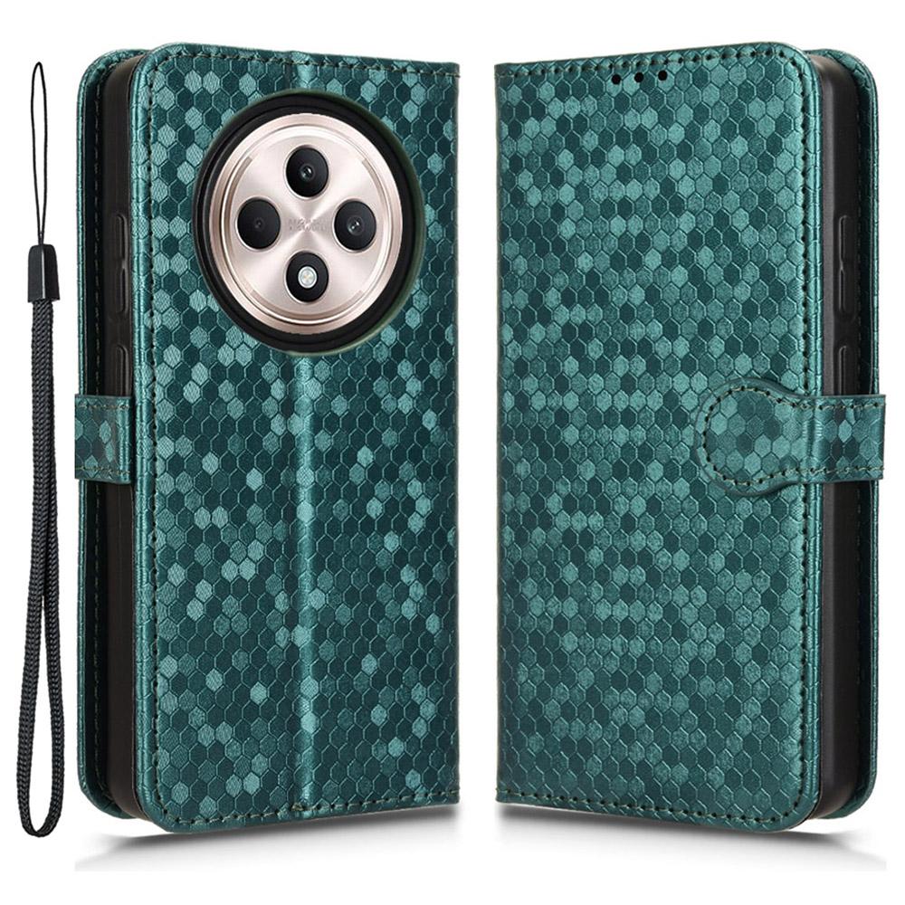 For Oppo Reno12 F 5G Wallet Phone Case Dot Pattern Imprint PU Leather Flip Cover