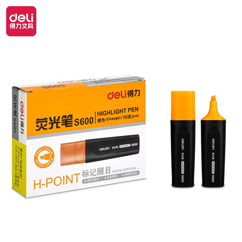 Deli Набор из 10 маркеров-хайлайтеров, большой емкости, со скошенным наконечником, конфетных цветов, для студентов, школьные принадлежности