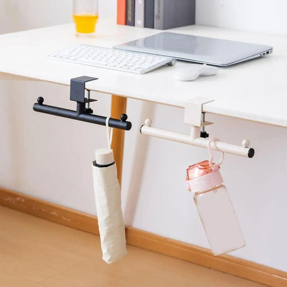 Adjustable Desk Edge Backpack Hanger Carbon Steel Under-desk Headphone Rack Student Use