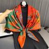110x110cm Women Silk Square Scarf Hijab Female Design Print Lady Shawl Wraps Foulard Headbands Bufanda Large Bandana Luxury