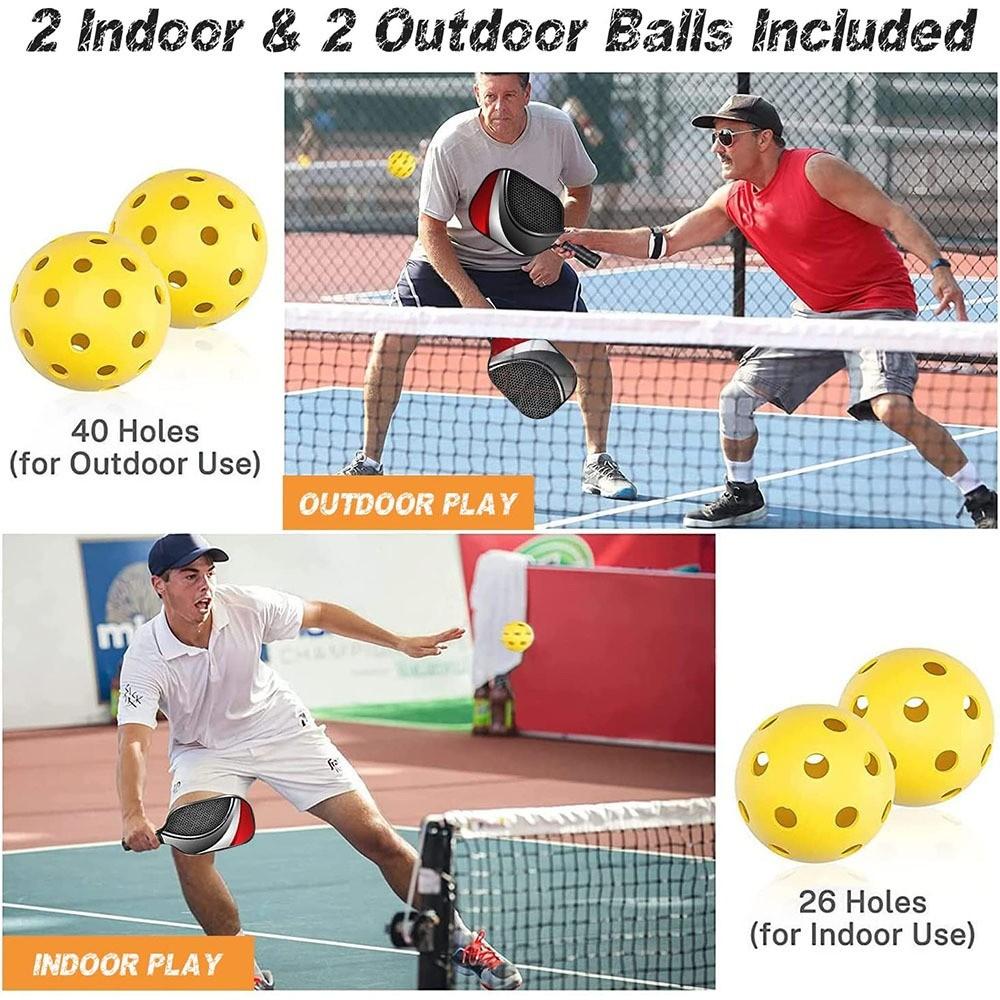 Pickleball Paddles Non-slip Grip Graphite Surface Portable Outdoor Sports Racket Set