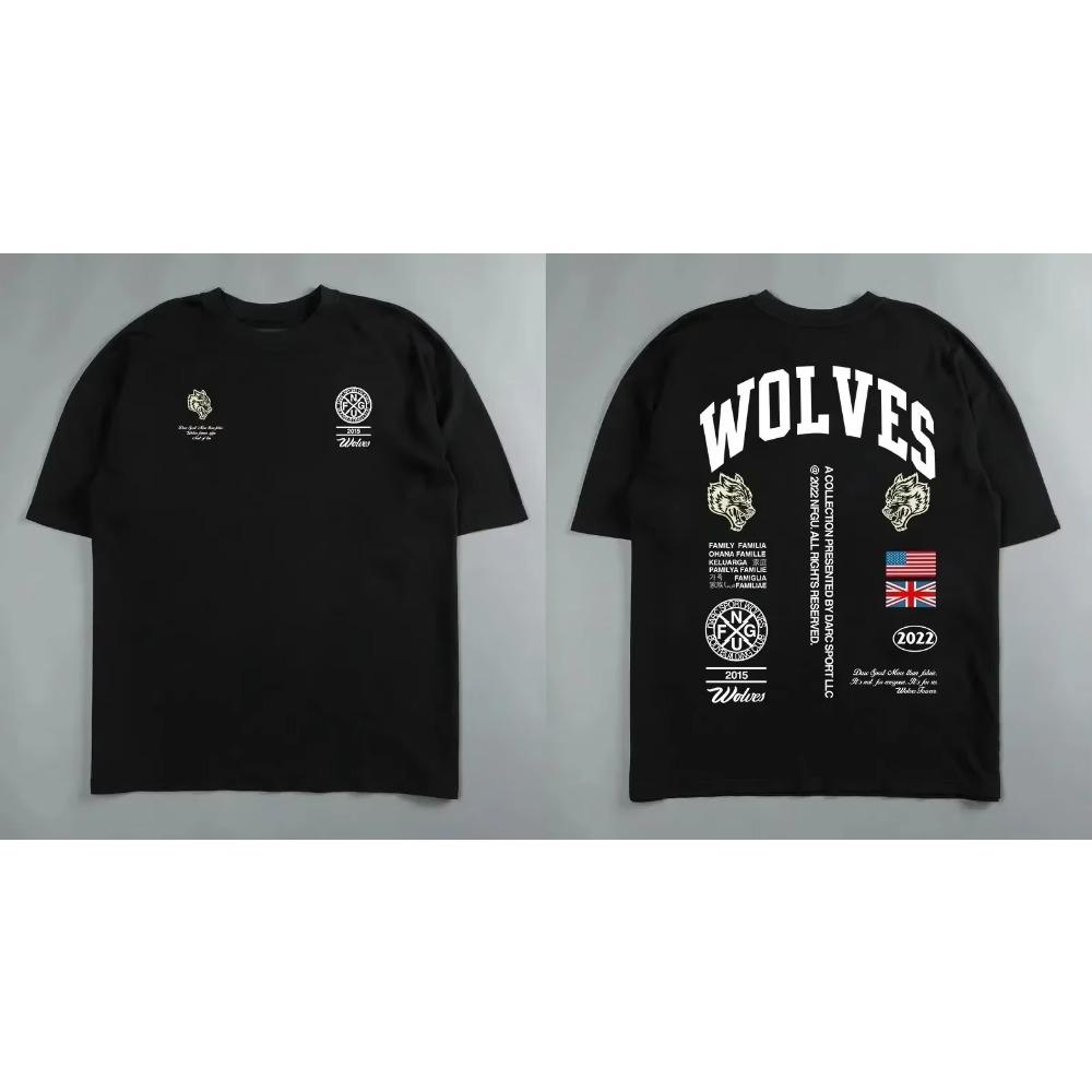 Darc Wolfskopf Lustiger Aufdruck Workout Fitnessstudio Fitness 100% Baumwolle Herren T-Shirt Kurzarm Lässiges T-Shirt Mode Sport Übergroße Y2k Oberteile