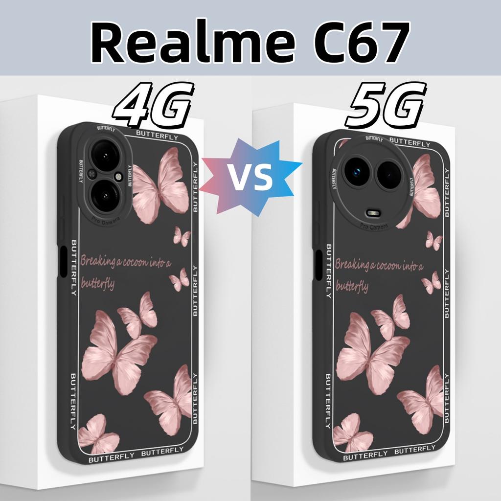 Cute Panda Case For Realme C67 Phone Housing For OPPO Realme C 67 4G 5G Back Cover Soft Smooth Liquid Silicone Camera Protector