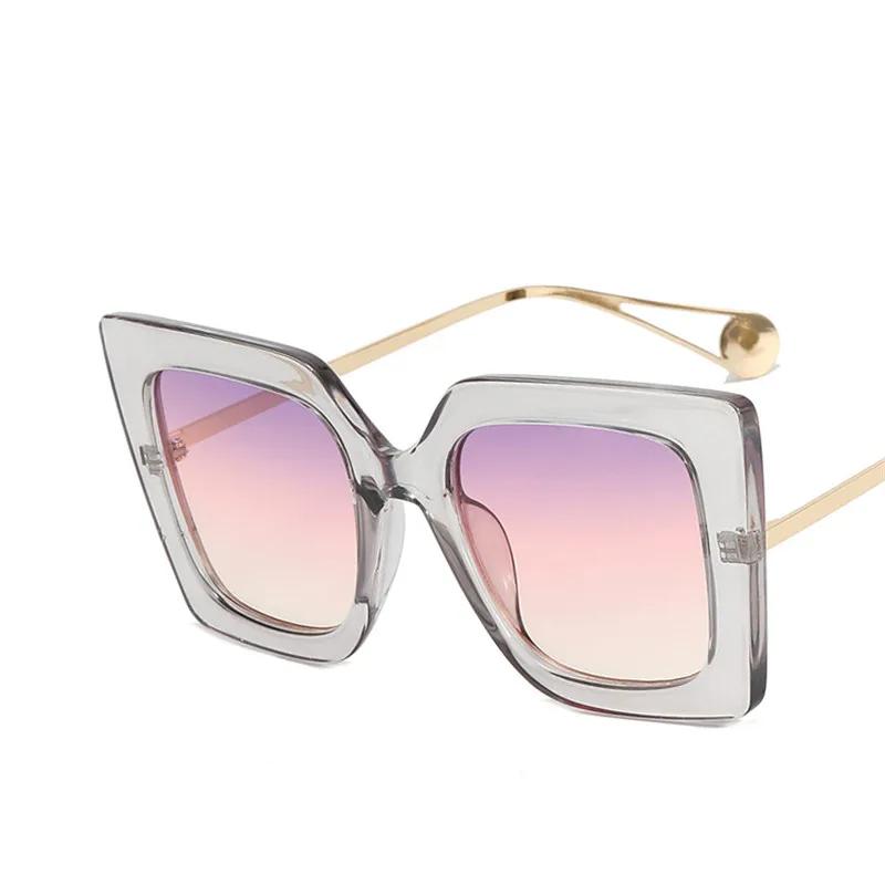 Vintage Oversized Sunglasses Women Luxury Brand Square Sun Glasses Female Retro Floral Fashion Designer Gradient