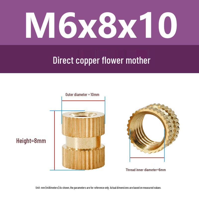 M1-M10 Knurled Brass Heat Insert Nut for Injection Molding