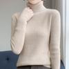 Women's Striped Turtleneck Sweater - High Neck, Long Sleeve Knit Top, Autumn/Winter Base Layer.