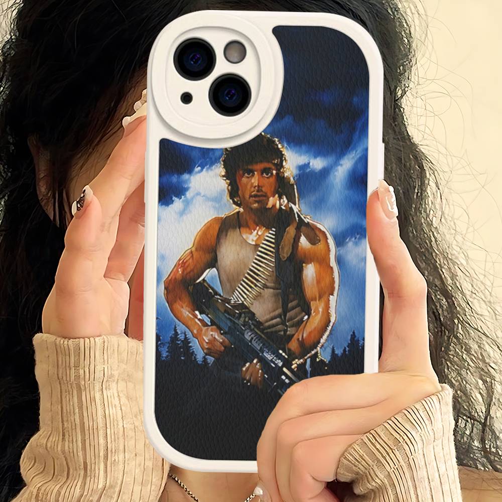 1pc Movie Rambo First Blood Leather Phone Case For IPhone 16 15 14 13 12 11 Pro Max Plus Shockproof Cover